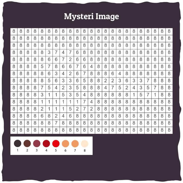Mystery image color by number