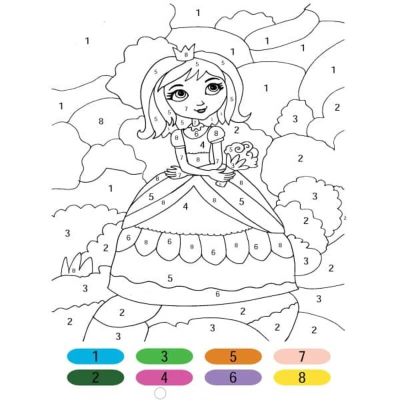 Princess color by number