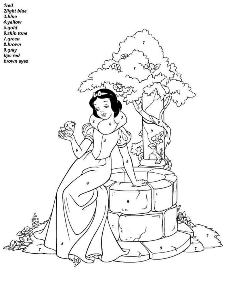 Snow White color by number