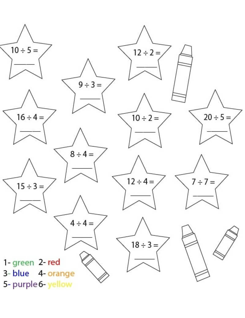 Stars Division color by number Color By Number