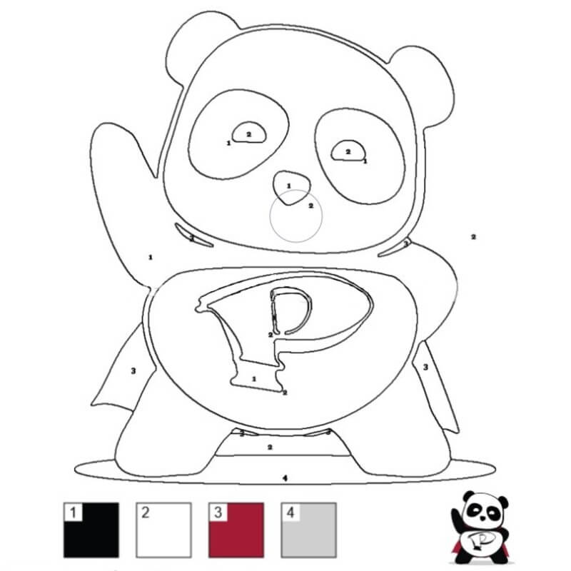 Super Panda color by number
