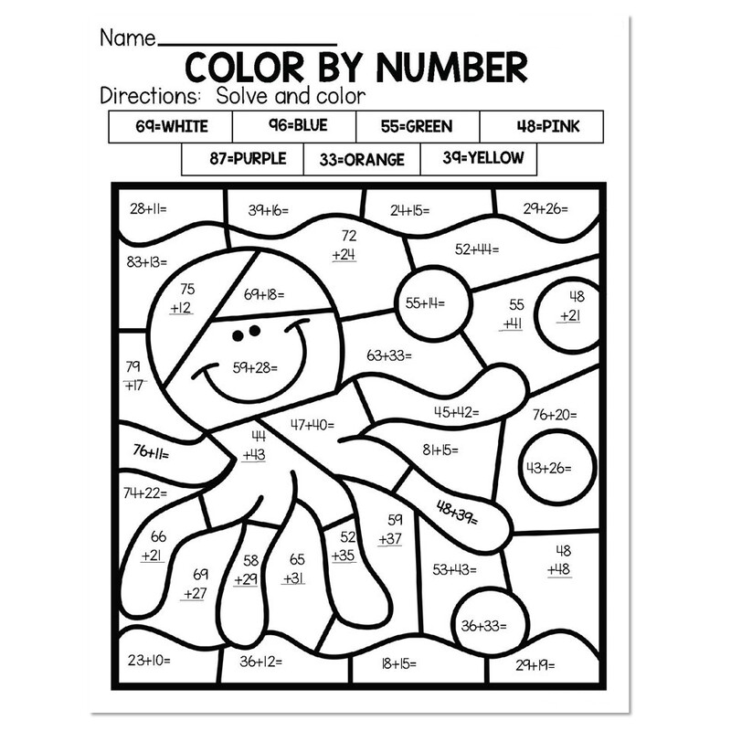 The octopus under the sea color by number
