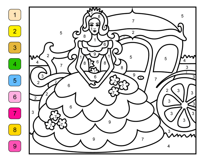 The Princess and the Chariot color by number