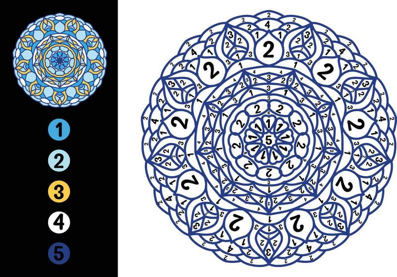Beauty Mandala color by number Color By Number