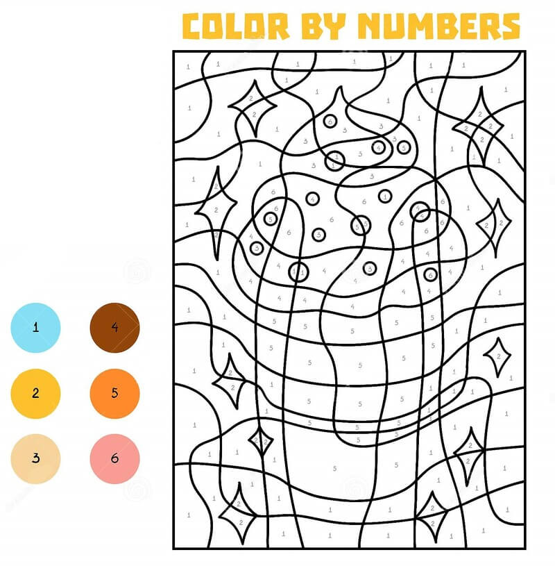 Colorful Ice cream cone color by number