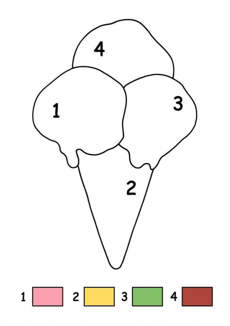 Easy Ice cream color by number
