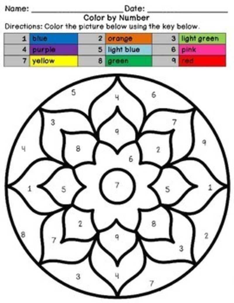 Easy Mandala color by number Color By Number