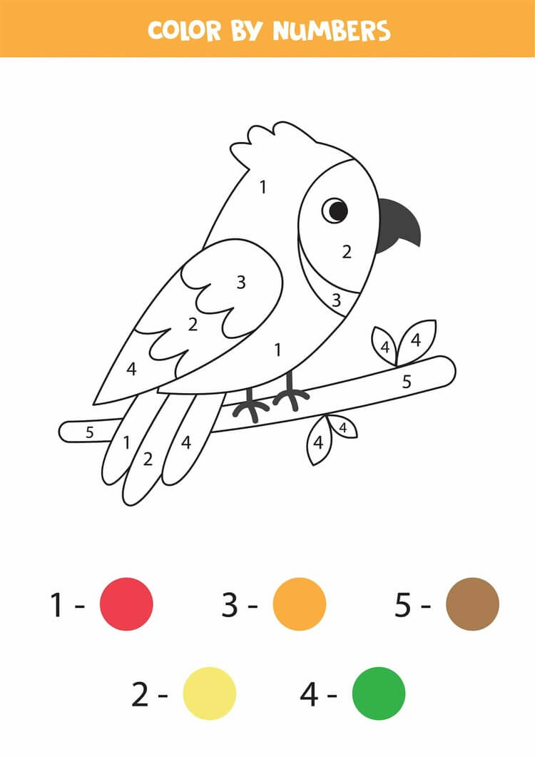 Easy parrot color by number