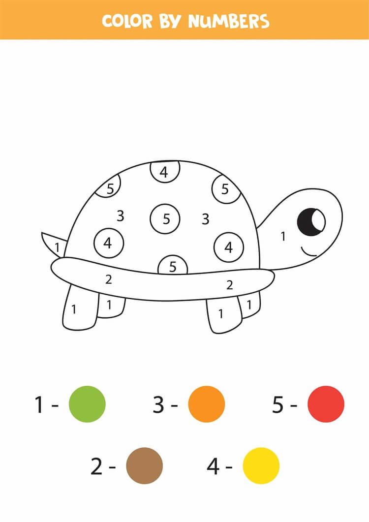 Easy turtle color by number