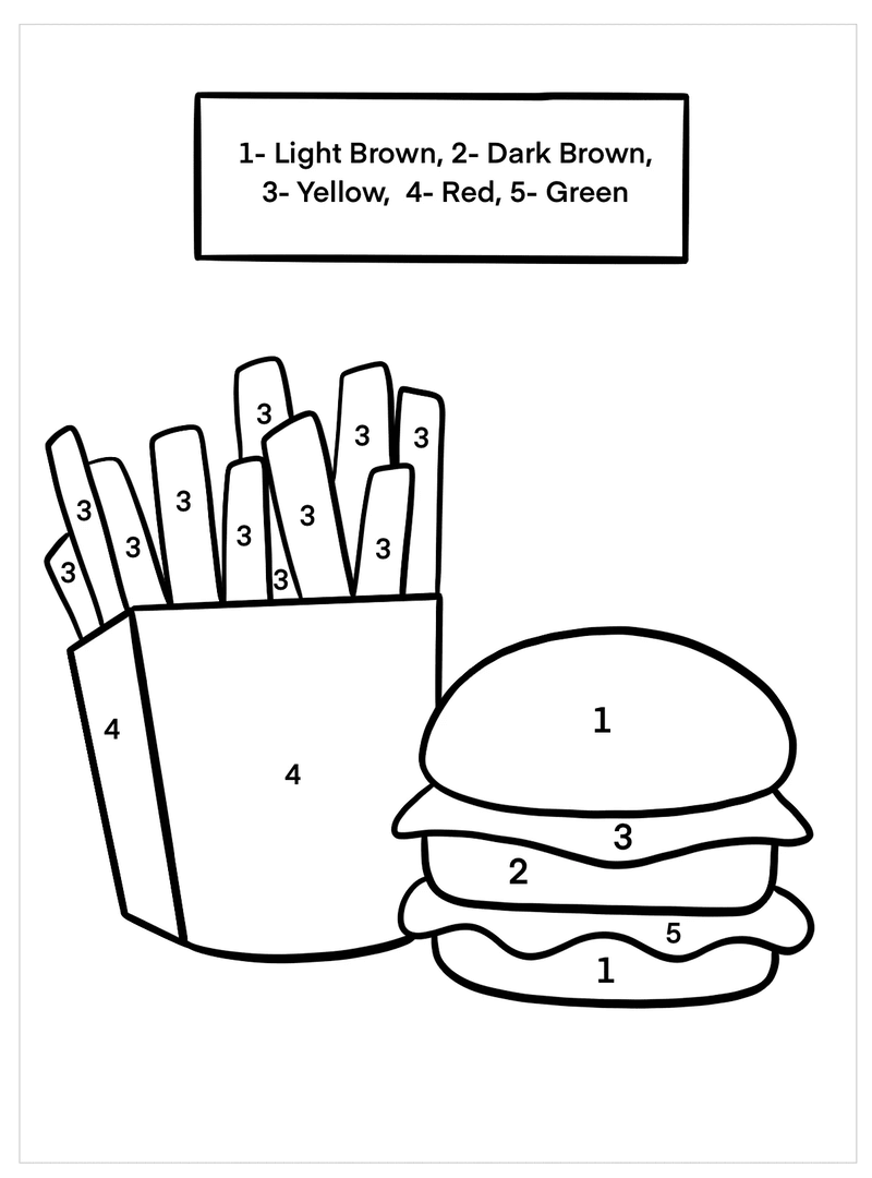 Fast food color by number