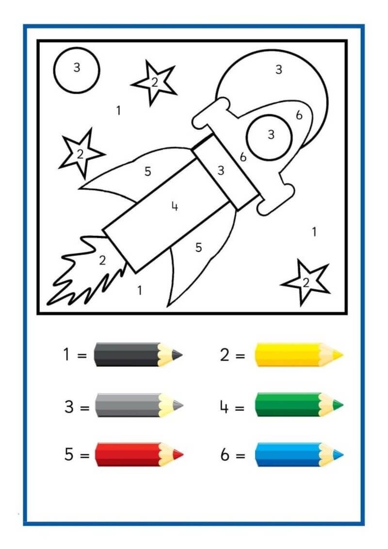 Flying Rocket color by number
