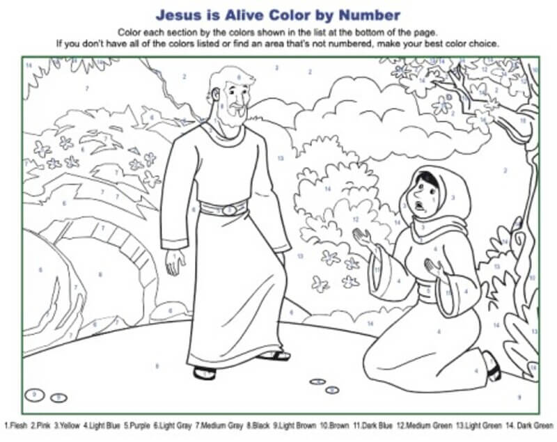Jesus is alive color by number