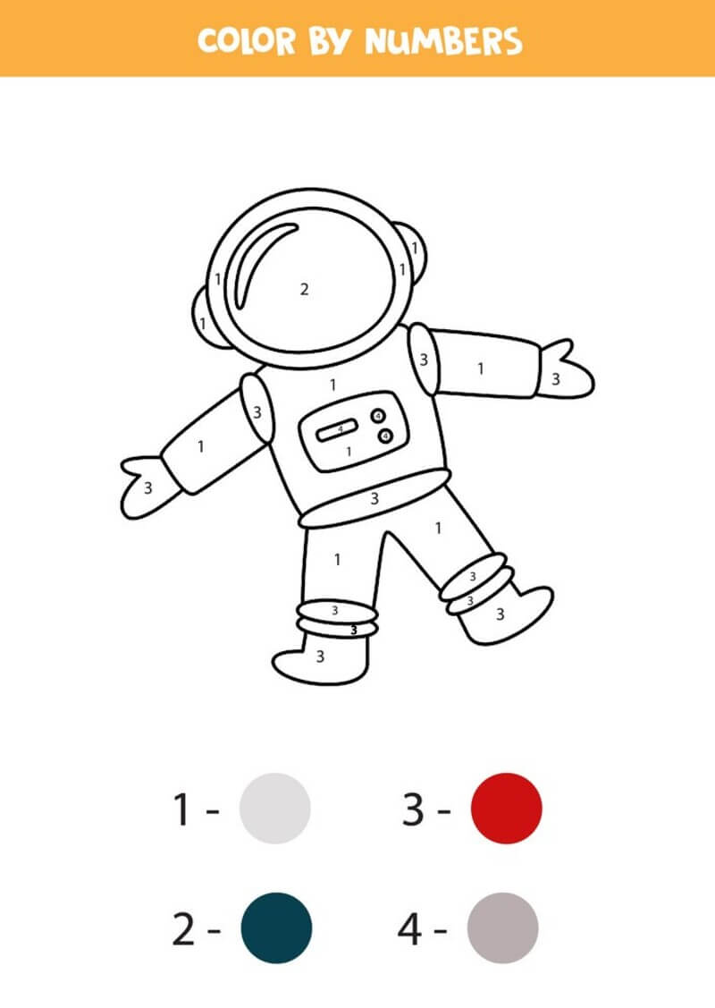 Lovely Astronaut color by number