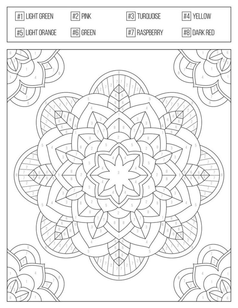 Mandala just for fun color by number