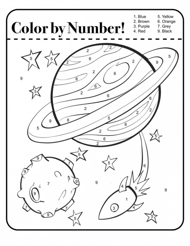 Outer Space color by number