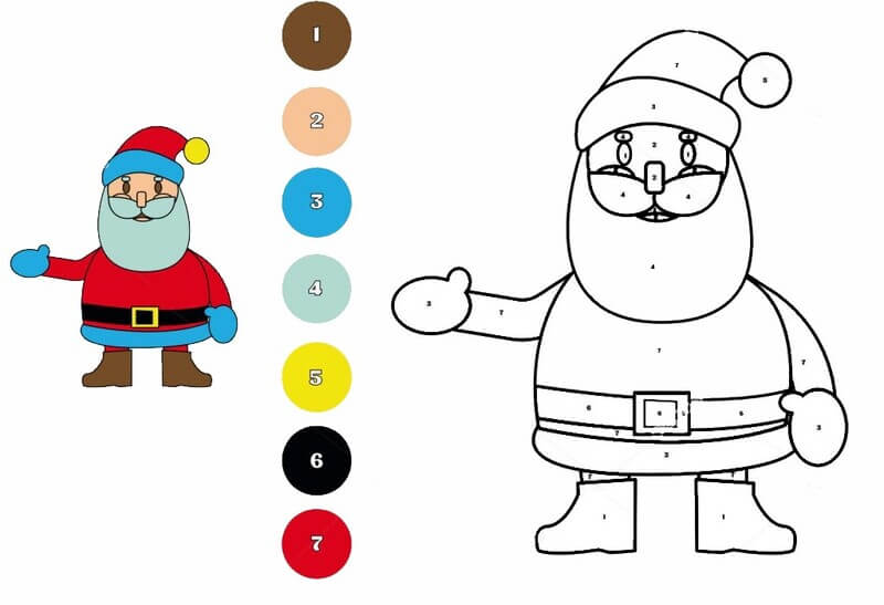 Santa Claus Color By Number