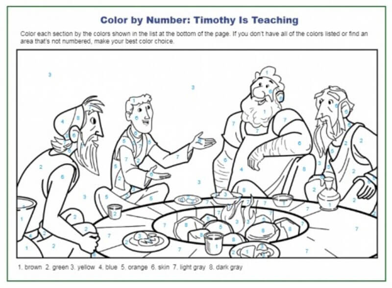 Timothy is Teaching color by number