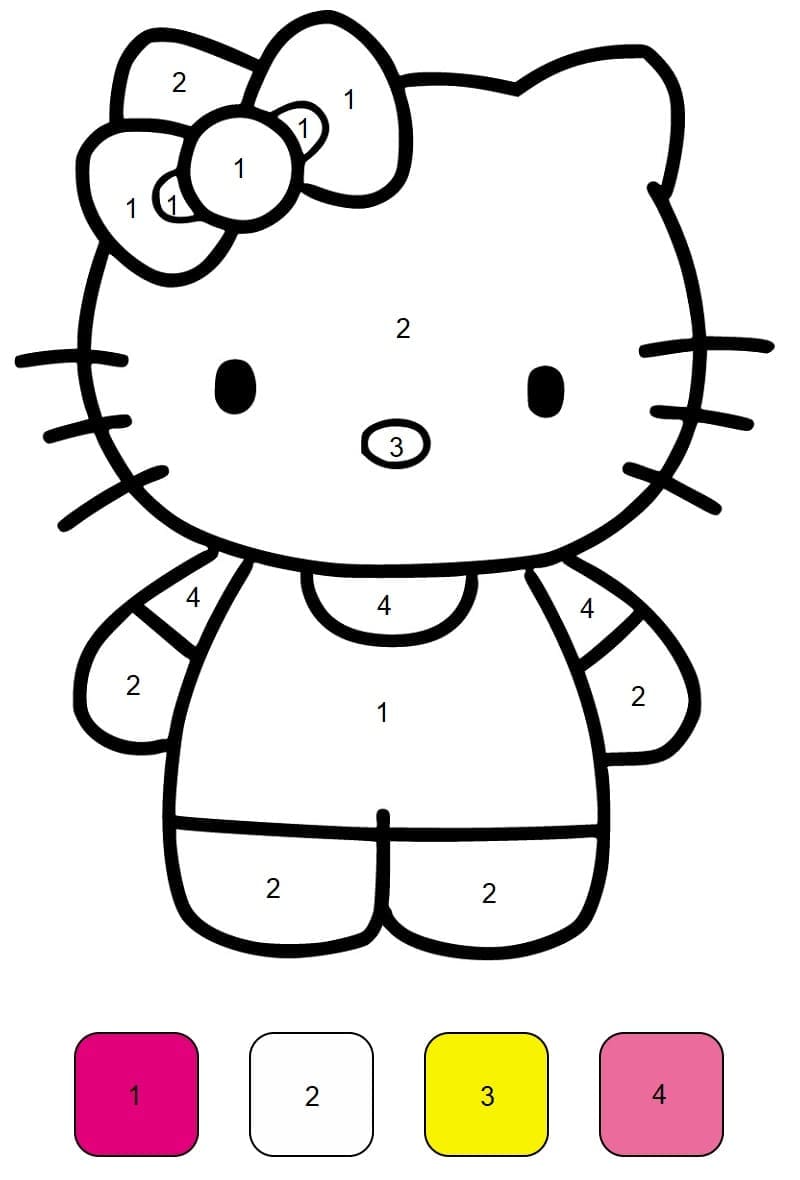 Basic Hello Kitty Color By Number Color By Number