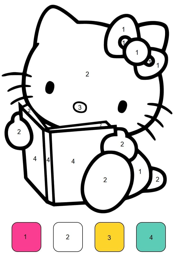 Free Hello Kitty Color By Number Color By Number