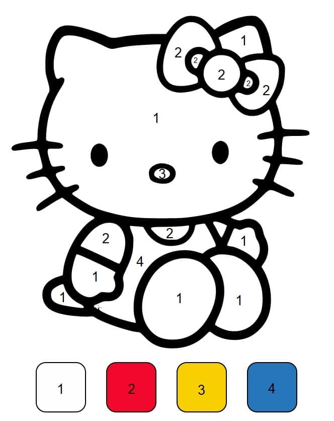 Lovely Hello Kitty Color By Number Color By Number