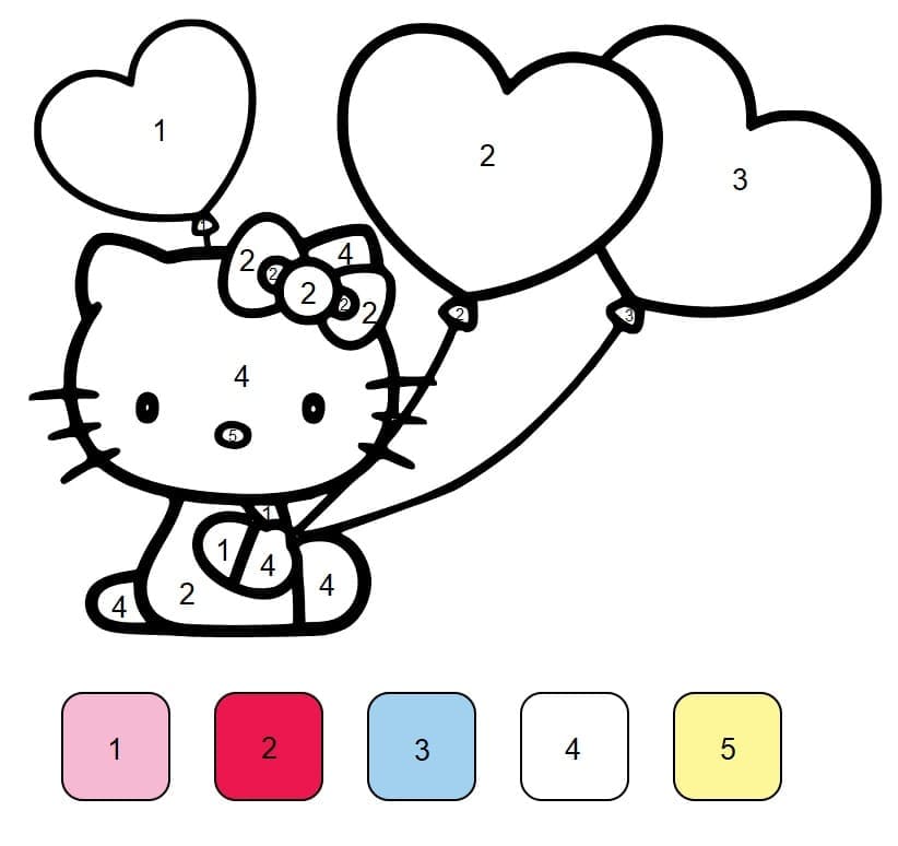 Print Hello Kitty Color By Number Color By Number