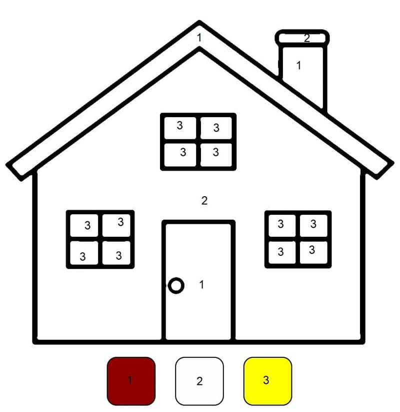 Small Simple House Color By Number