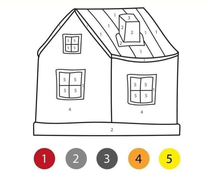 A Simple and Small House Color by Number