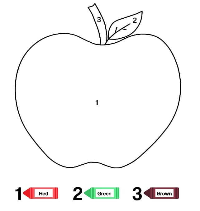 Apple fruit color by number