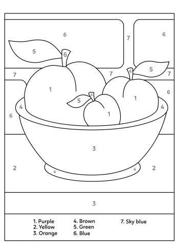 Apples in the Bowl color by number