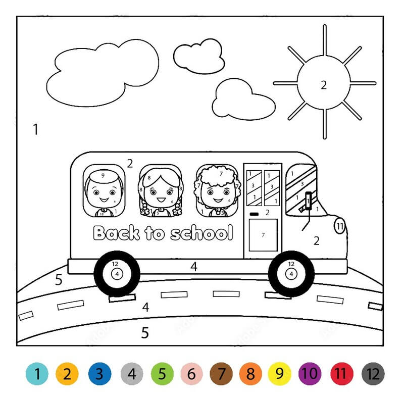 Back to school on the bus color by number Color By Number