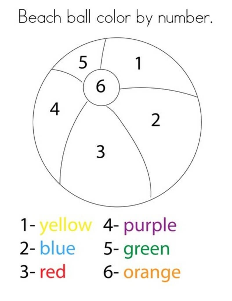Beach Ball color by number