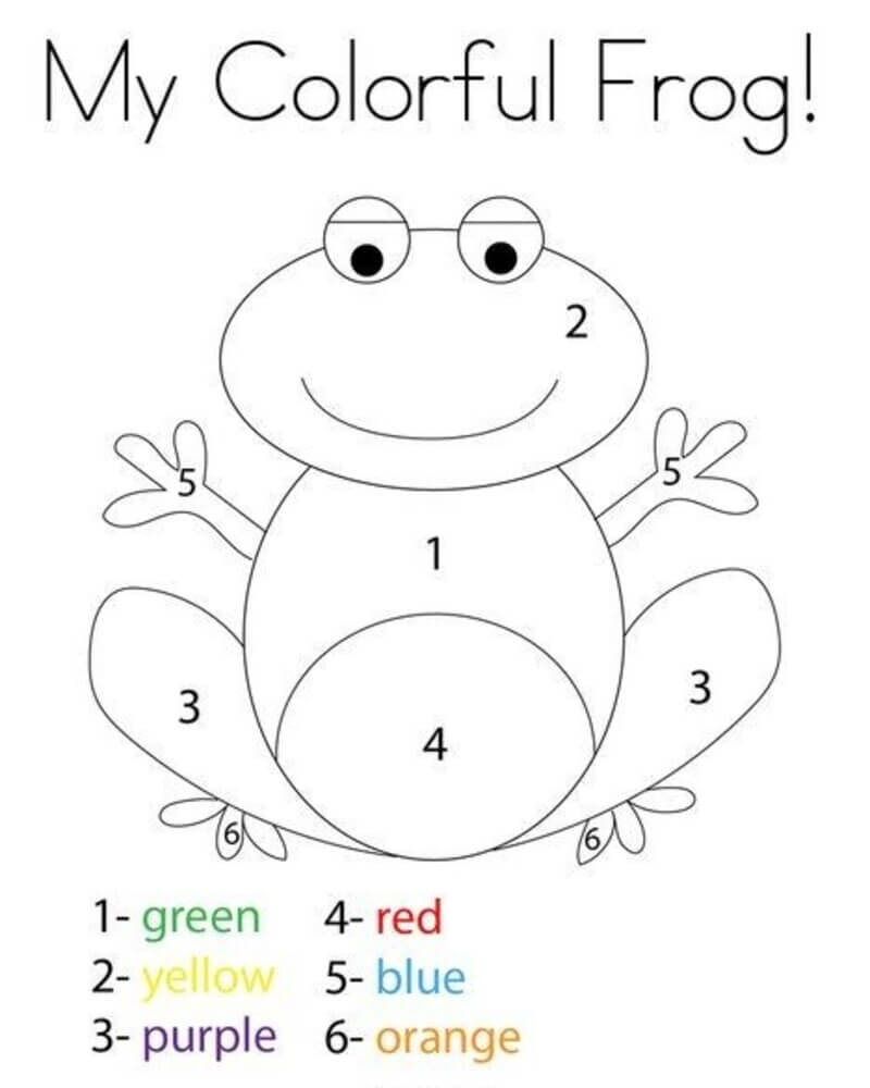 Colorful Frog color by number