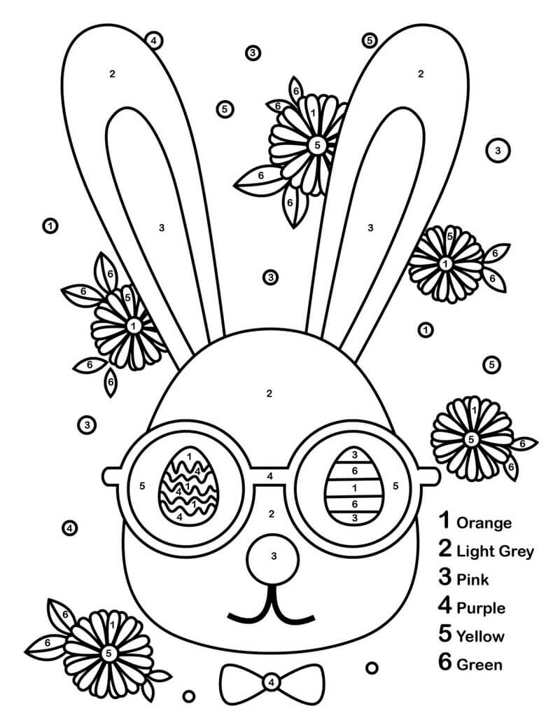 Easter Bunny Color By Number