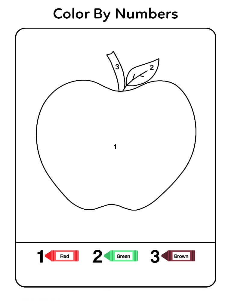 Easy Apple color by number