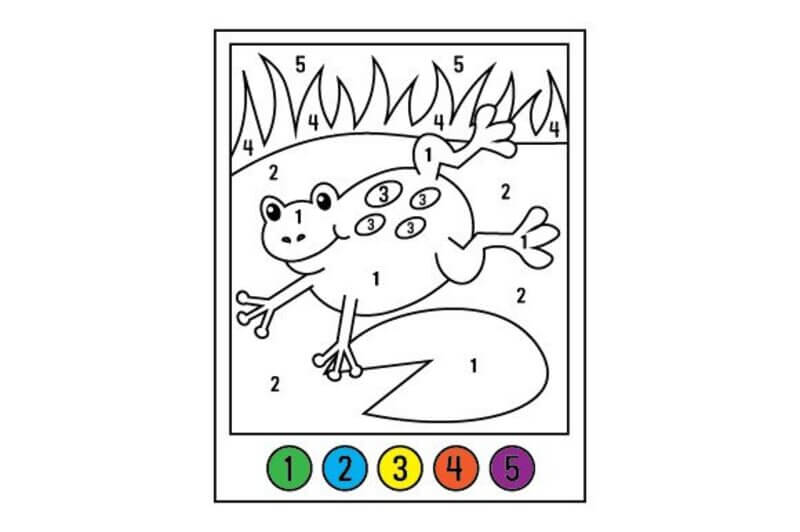 Frog Jumping color by number