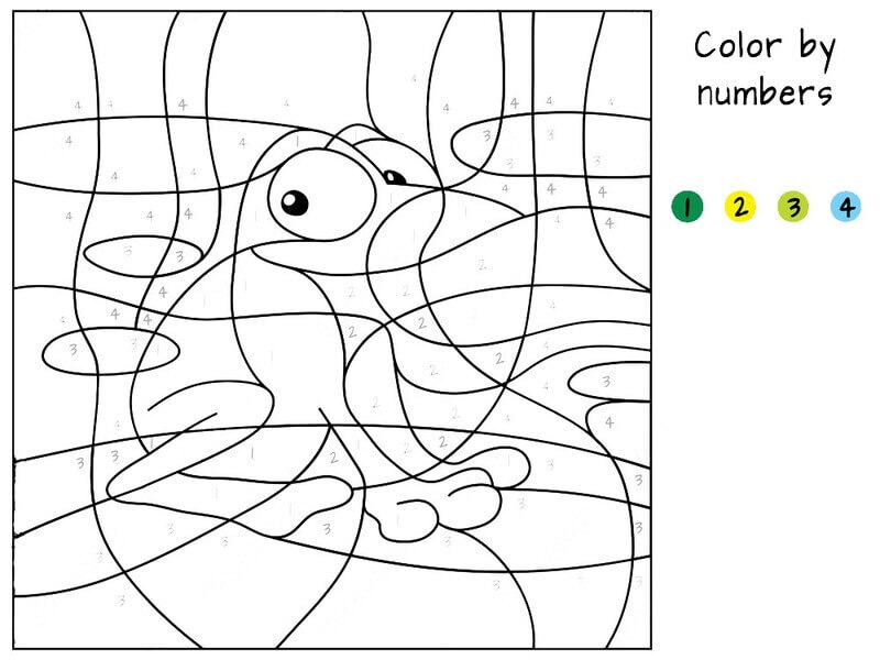 Funny Little Frog color by number