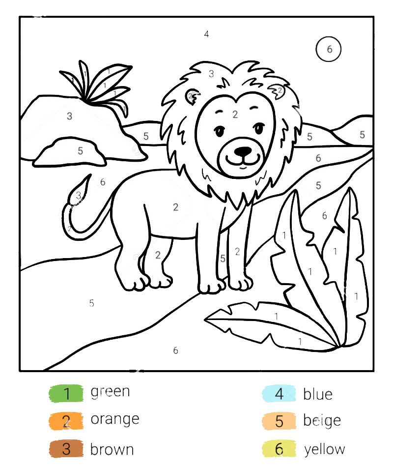 Good Lion color by number