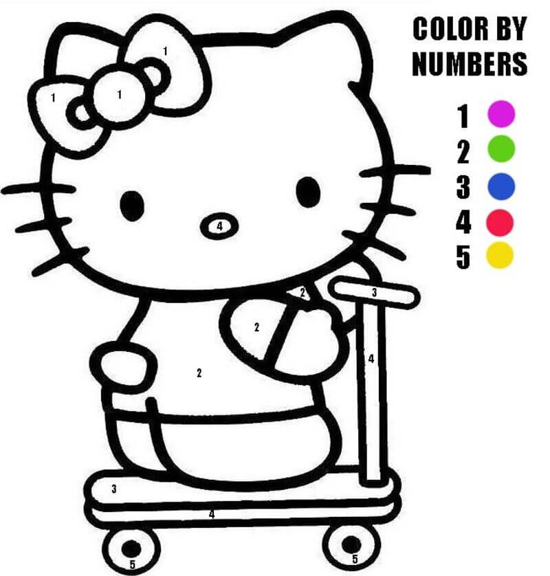 Here is a Hello Kitty color by number Color By Number