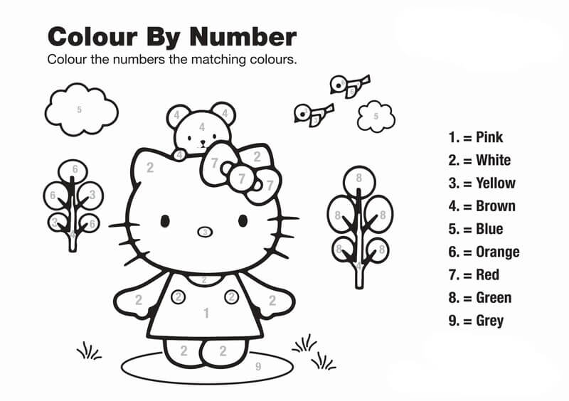 I love Hello Kitty color by number Color By Number