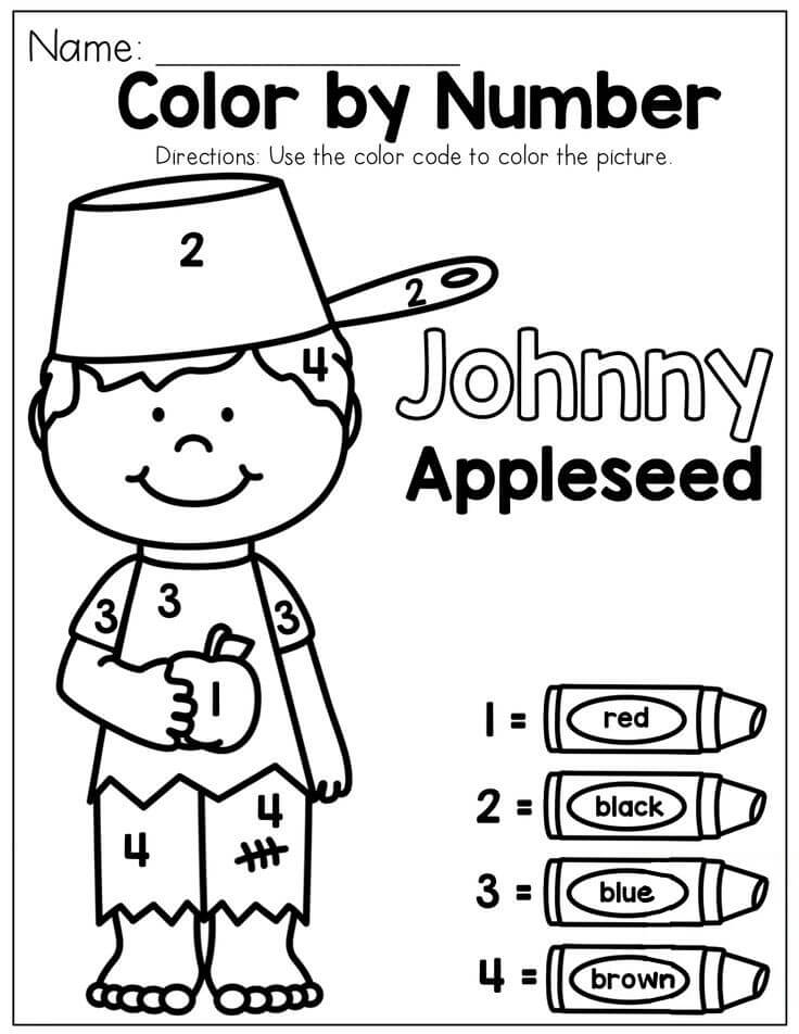 Johny and Apple color by number