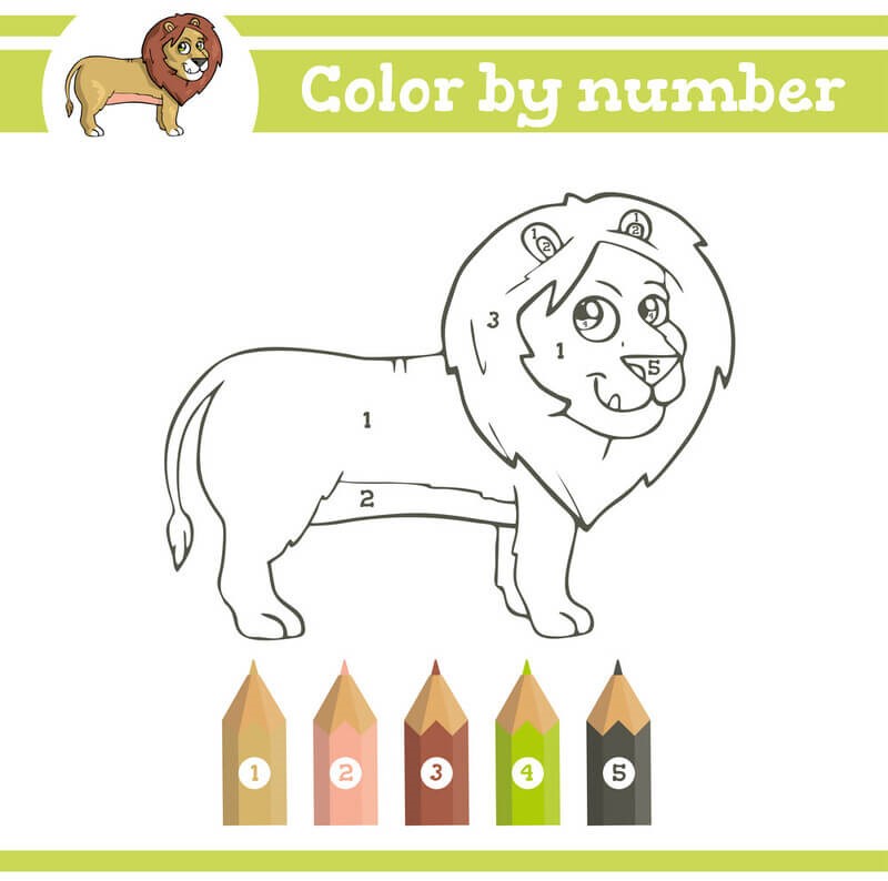 Lion Color By Number