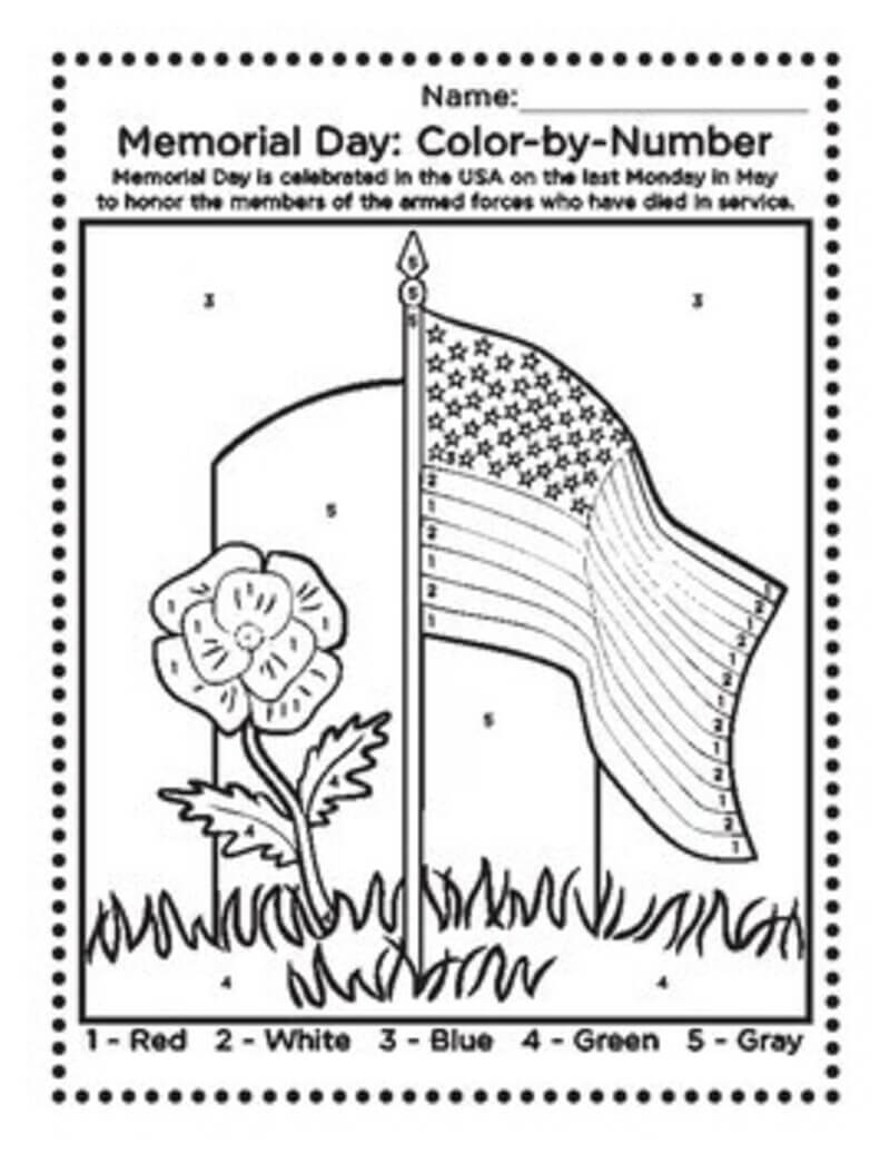 The Eagle in Memorial day color by number Download, Print Now!