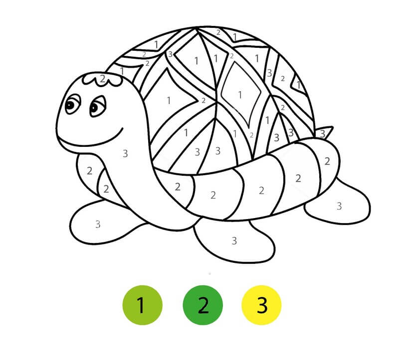 Normal Turtle color by number Color By Number
