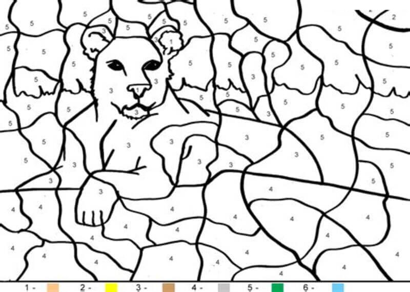 Para Olympics Lion color by number Color By Number