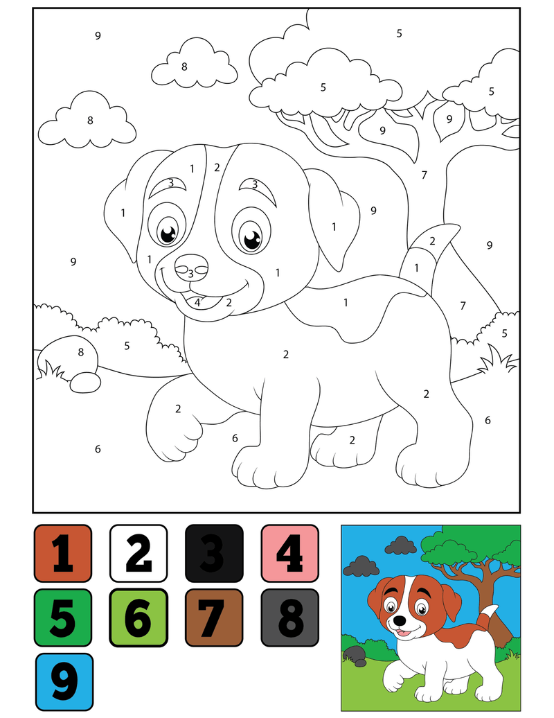 Puppy color by number