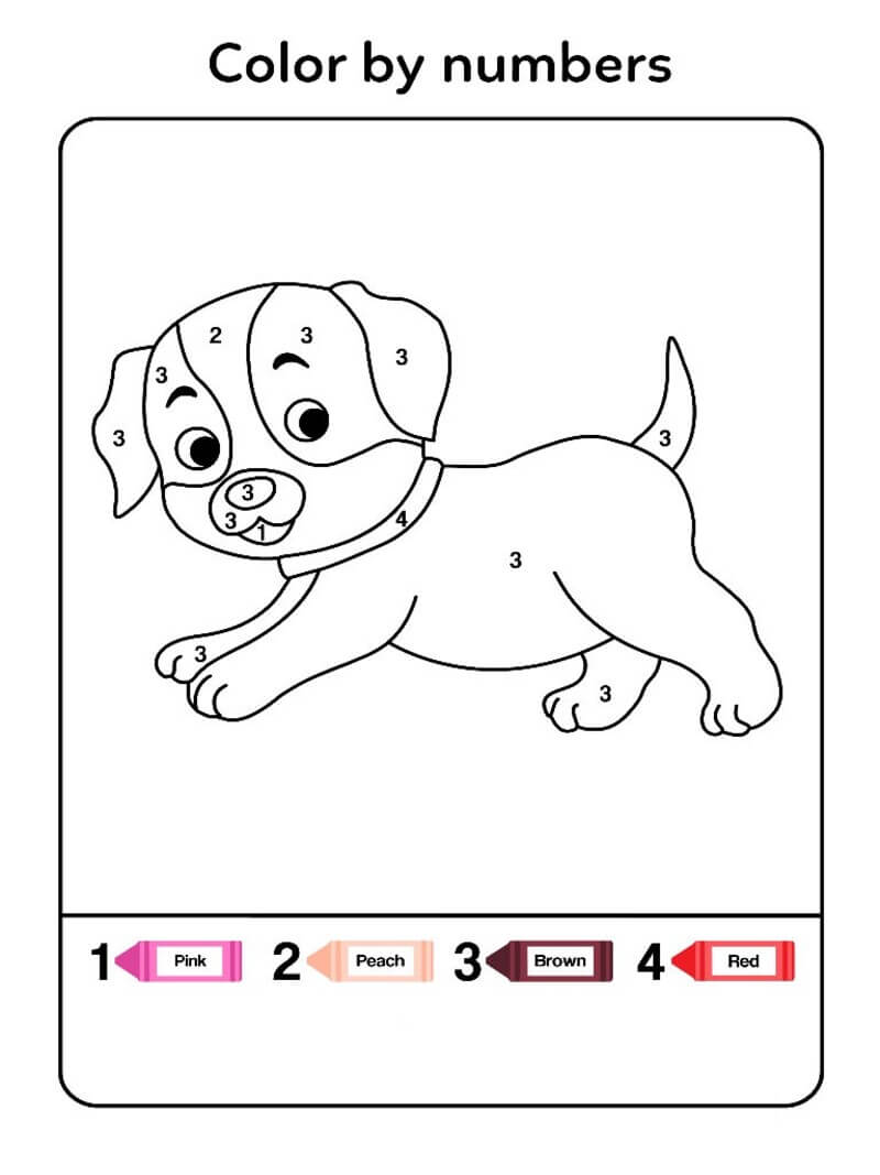 Puppy is running color by number Color By Number