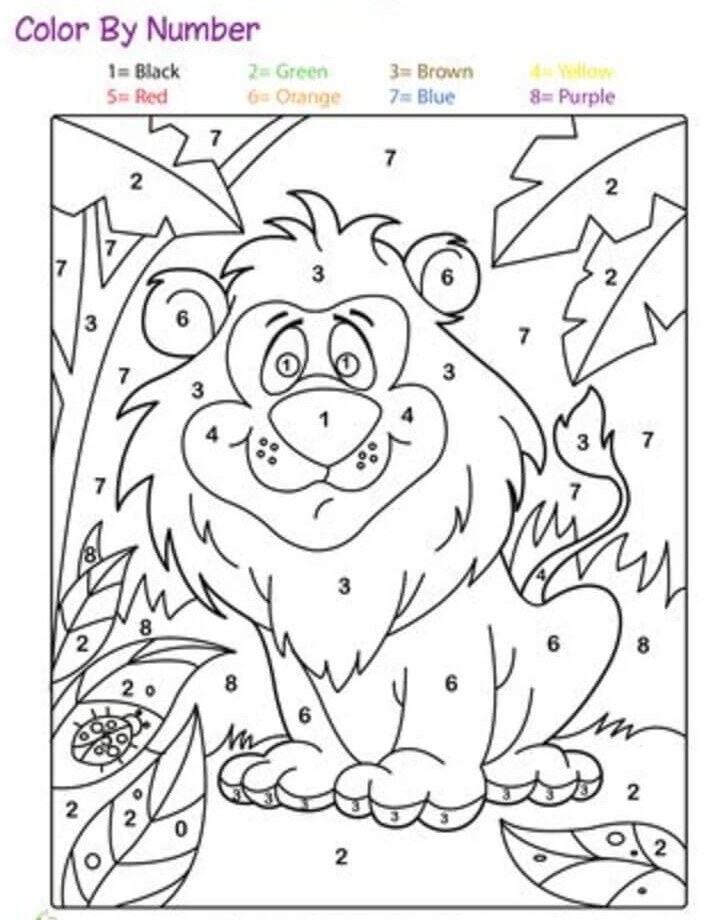 Stupid lion color by number Color By Number