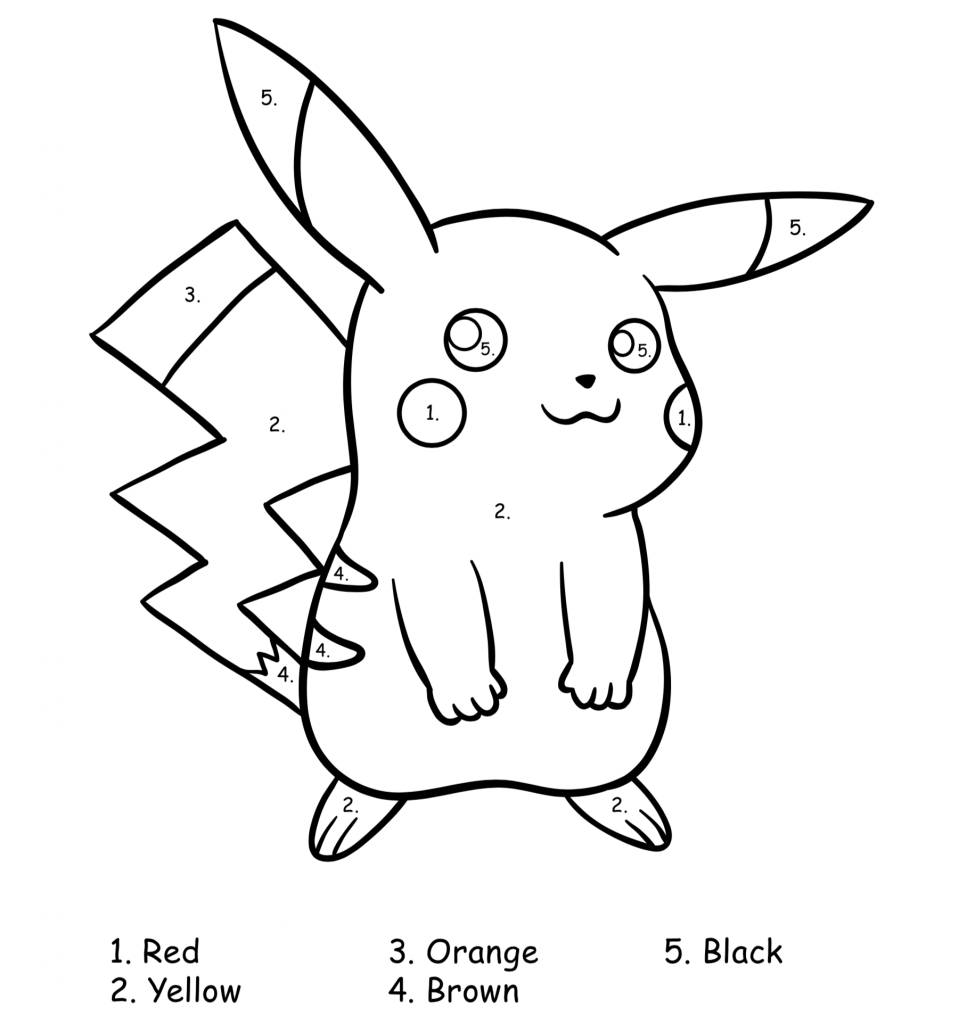 Cute Pikachu Color by Number