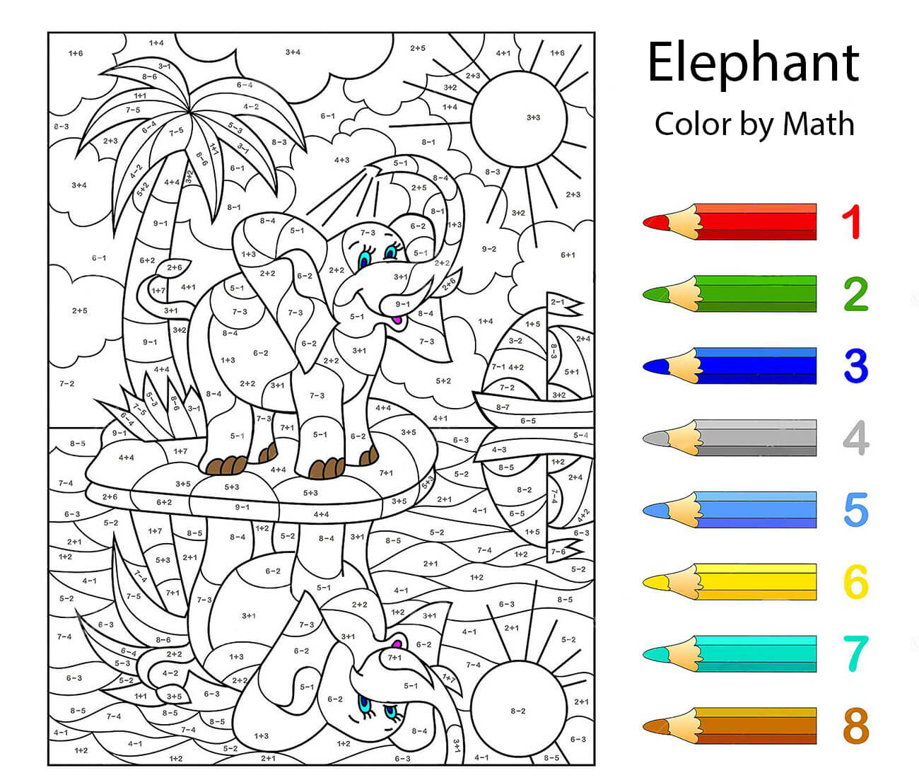 Elephant Coloring by Math