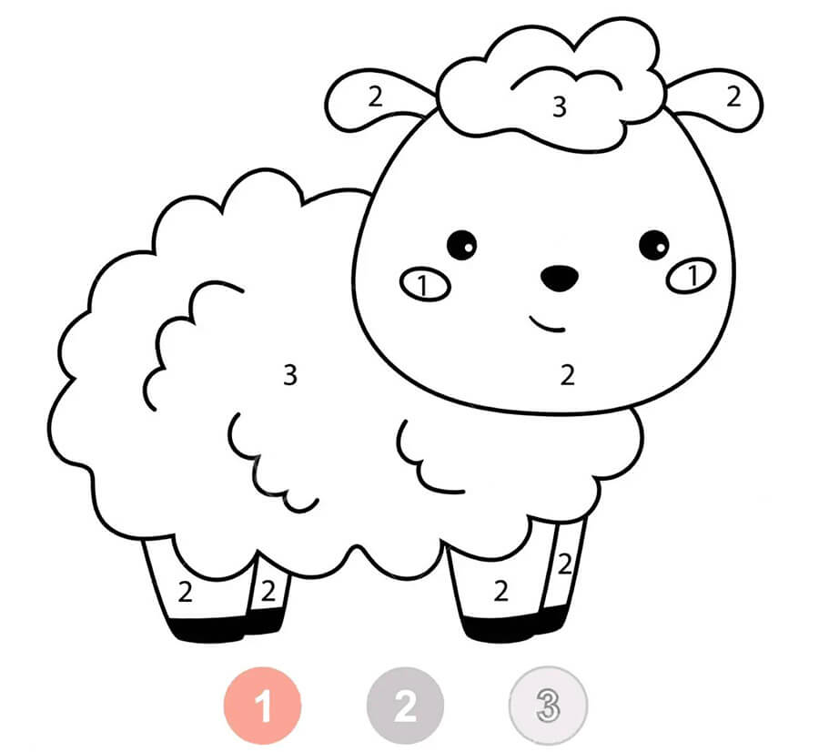 Simple Lamb Color by Number